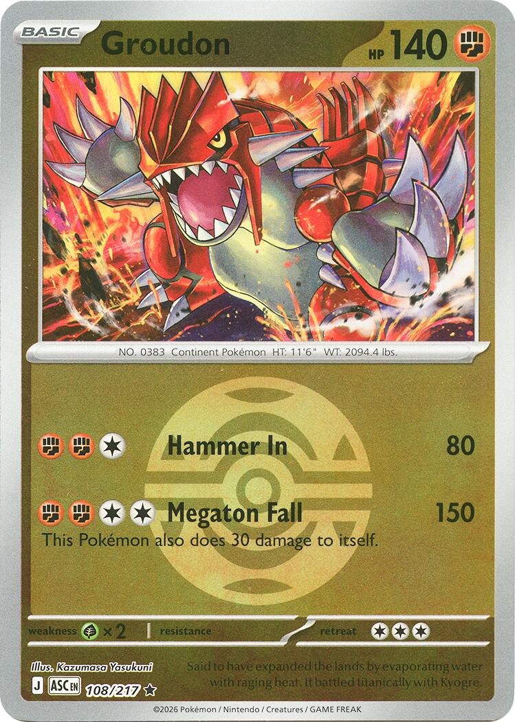 Groudon (108/217) (Dusk Ball) [Mega Evolution: Ascended Heroes] | Exor Games Truro