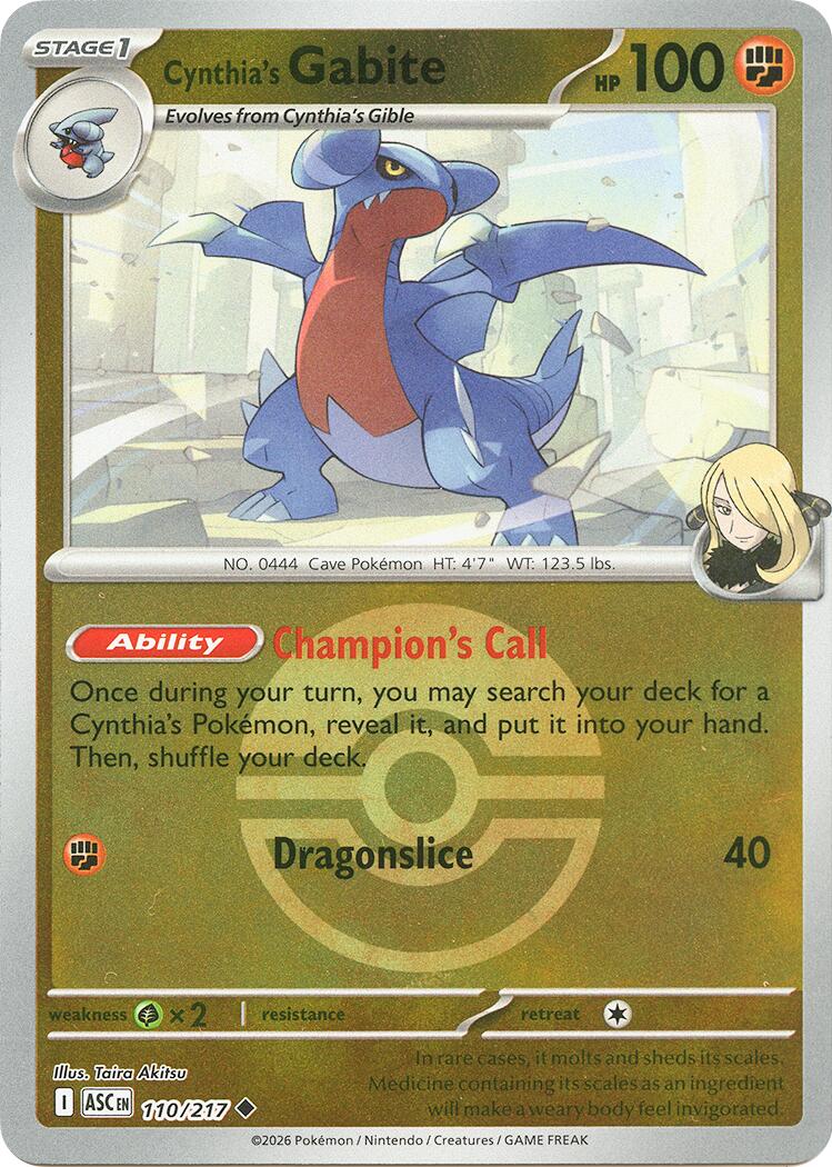 Cynthia's Gabite (110/217) (Poke Ball) [Mega Evolution: Ascended Heroes] | Exor Games Truro