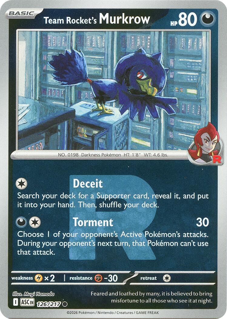 Team Rocket's Murkrow (126/217) (Team Rocket) [Mega Evolution: Ascended Heroes] | Exor Games Truro