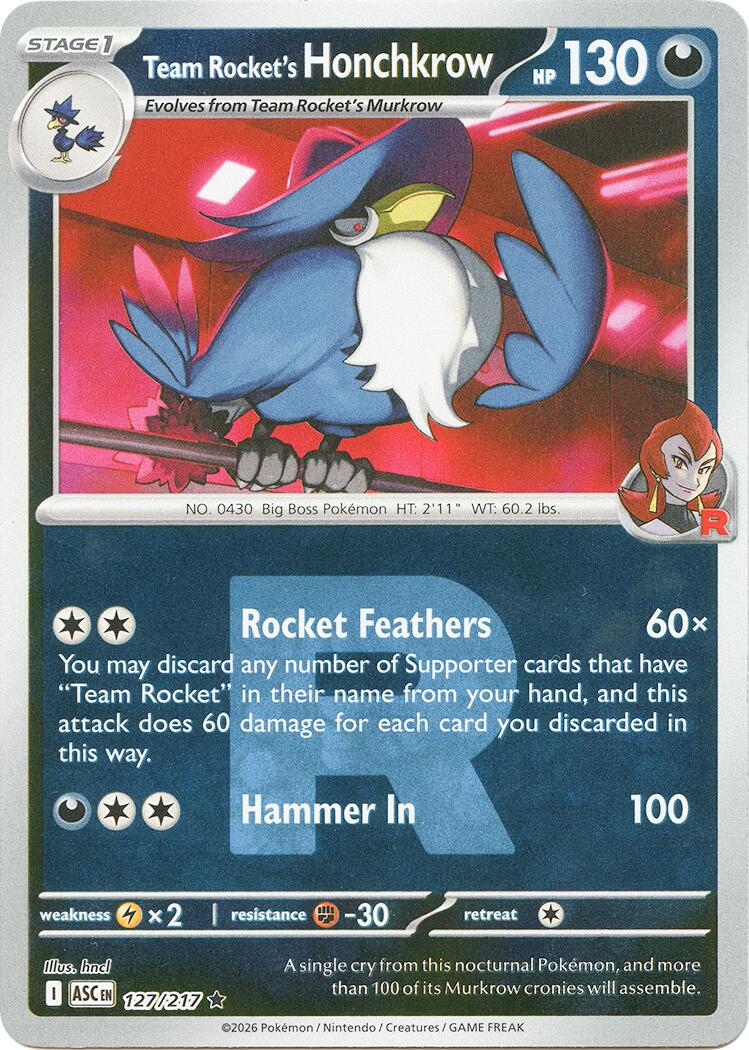 Team Rocket's Honchkrow (127/217) (Team Rocket) [Mega Evolution: Ascended Heroes] | Exor Games Truro