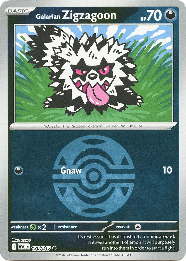 Galarian Zigzagoon (130/217) (Dusk Ball) [Mega Evolution: Ascended Heroes] | Exor Games Truro