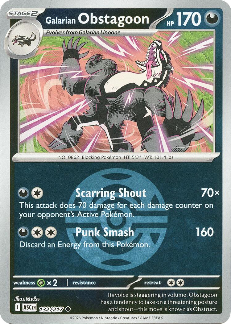 Galarian Obstagoon (132/217) (Dusk Ball) [Mega Evolution: Ascended Heroes] | Exor Games Truro