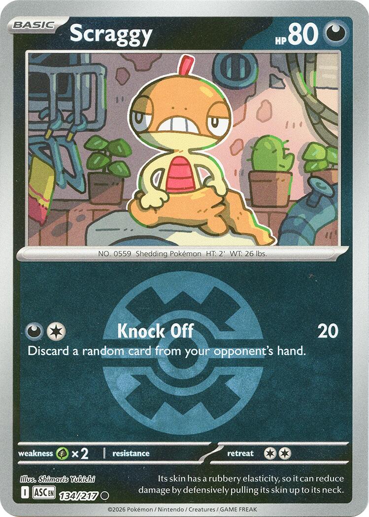 Scraggy (134/217) (Quick Ball) [Mega Evolution: Ascended Heroes] | Exor Games Truro