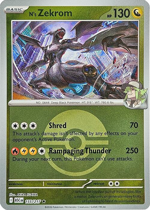 N's Zekrom (155/217) (Poke Ball) [Mega Evolution: Ascended Heroes] | Exor Games Truro