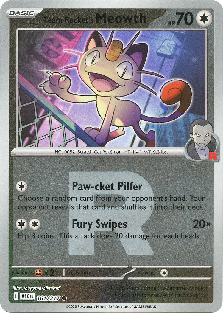 Team Rocket's Meowth (161/217) (Team Rocket) [Mega Evolution: Ascended Heroes] | Exor Games Truro