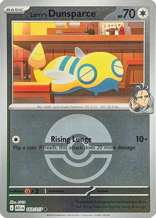 Larry's Dunsparce (163/217) (Poke Ball) [Mega Evolution: Ascended Heroes] | Exor Games Truro