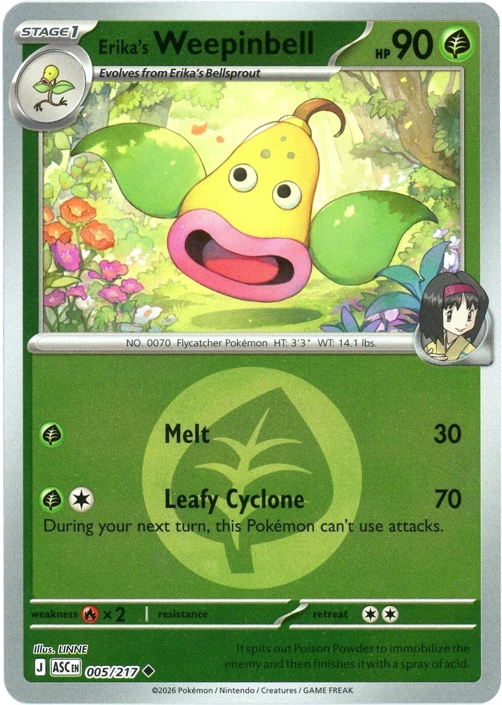Erika's Weepinbell (005/217) (Energy Symbol Pattern) [Mega Evolution: Ascended Heroes] | Exor Games Truro