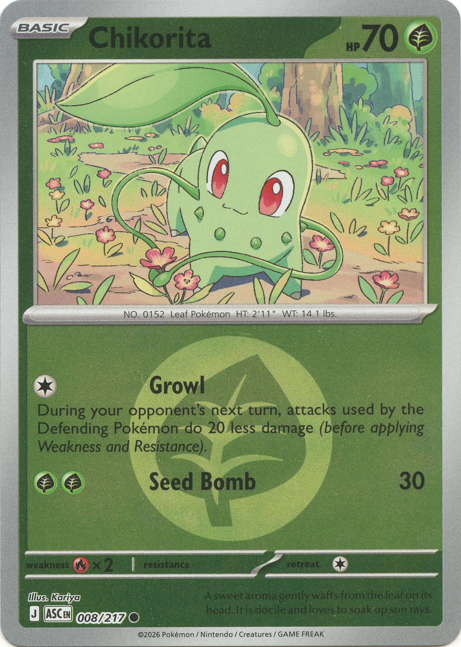 Chikorita (008/217) (Energy Symbol Pattern) [Mega Evolution: Ascended Heroes] | Exor Games Truro