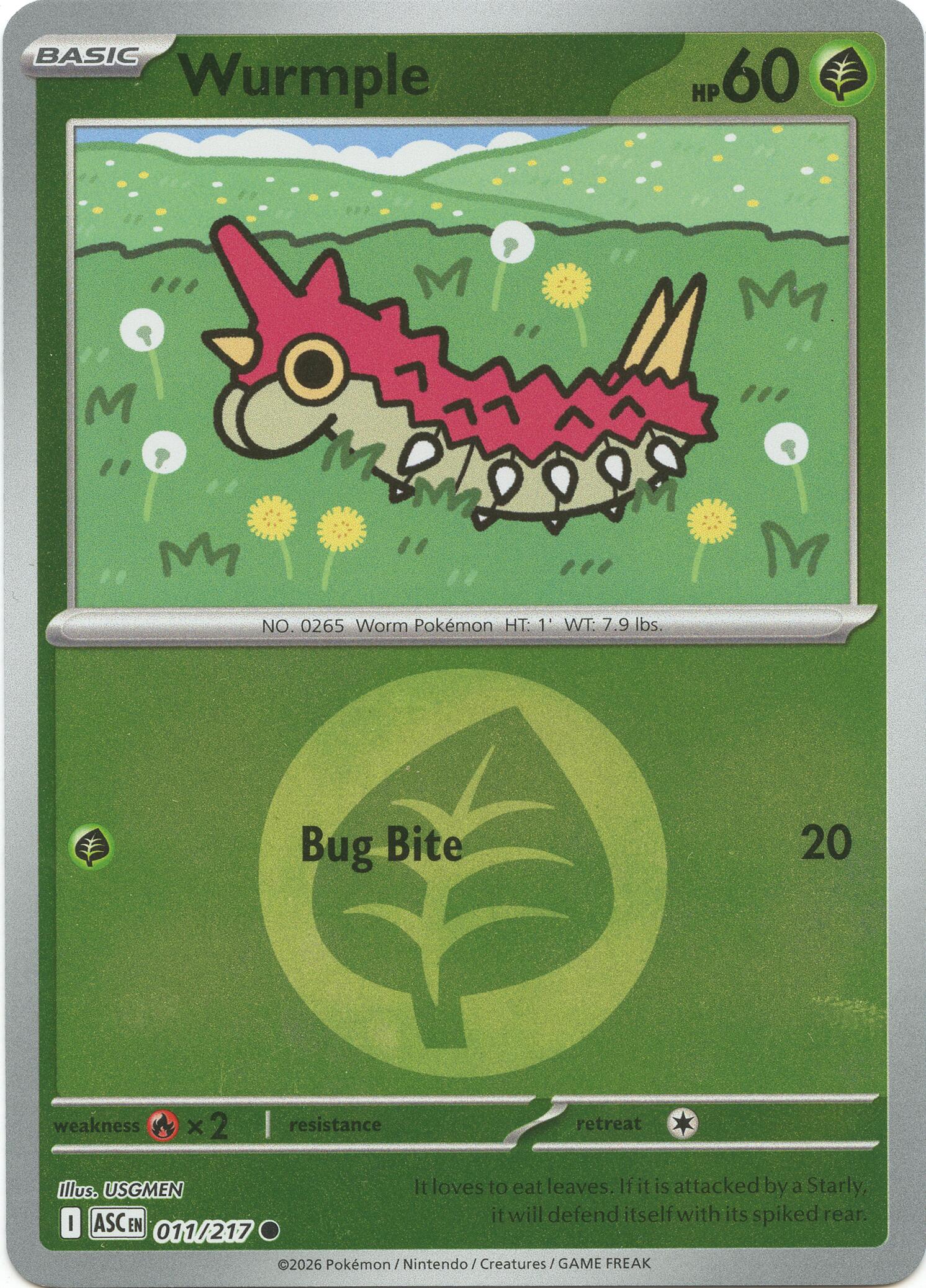Wurmple (011/217) (Energy Symbol Pattern) [Mega Evolution: Ascended Heroes] | Exor Games Truro