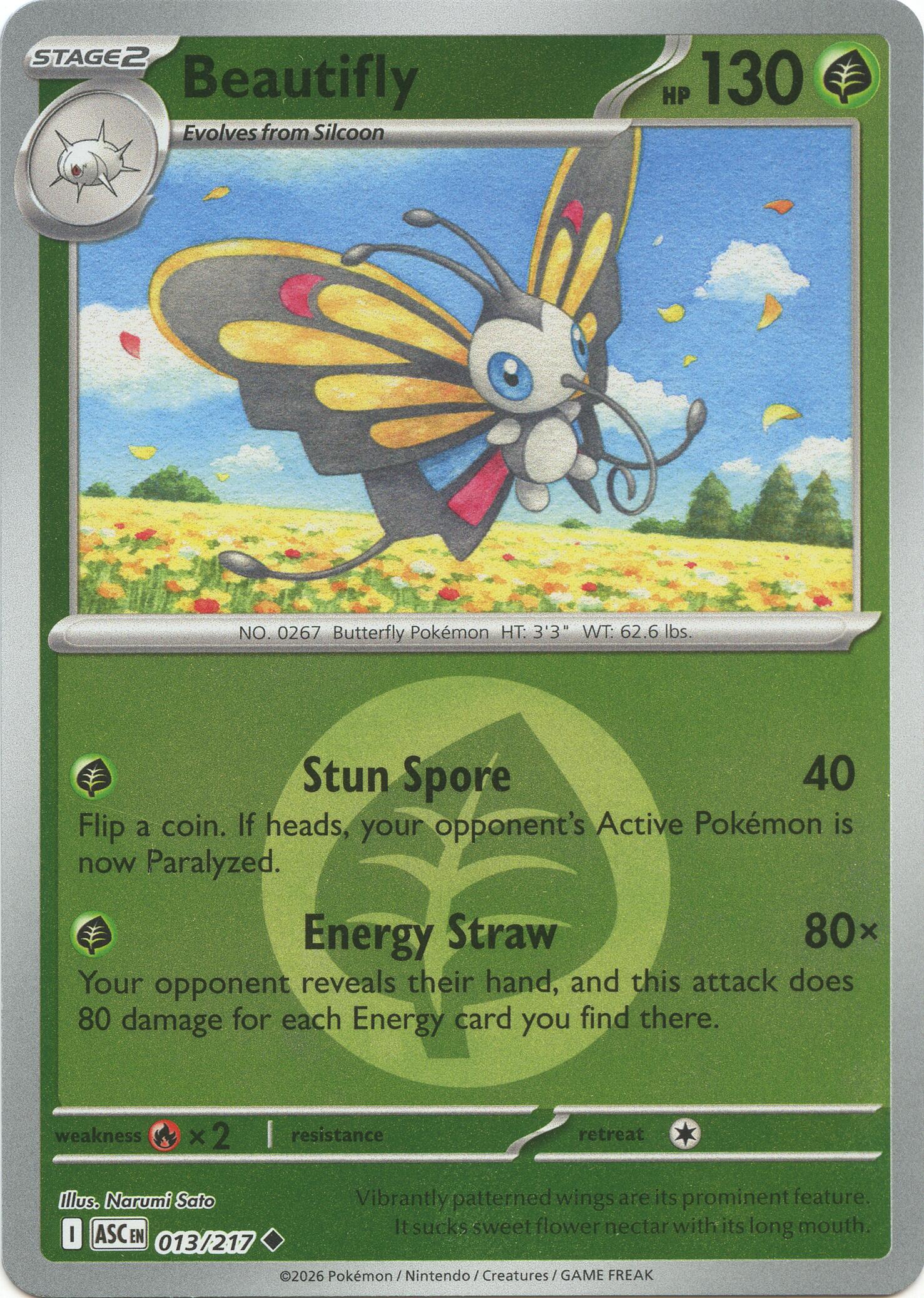 Beautifly (013/217) (Energy Symbol Pattern) [Mega Evolution: Ascended Heroes] | Exor Games Truro