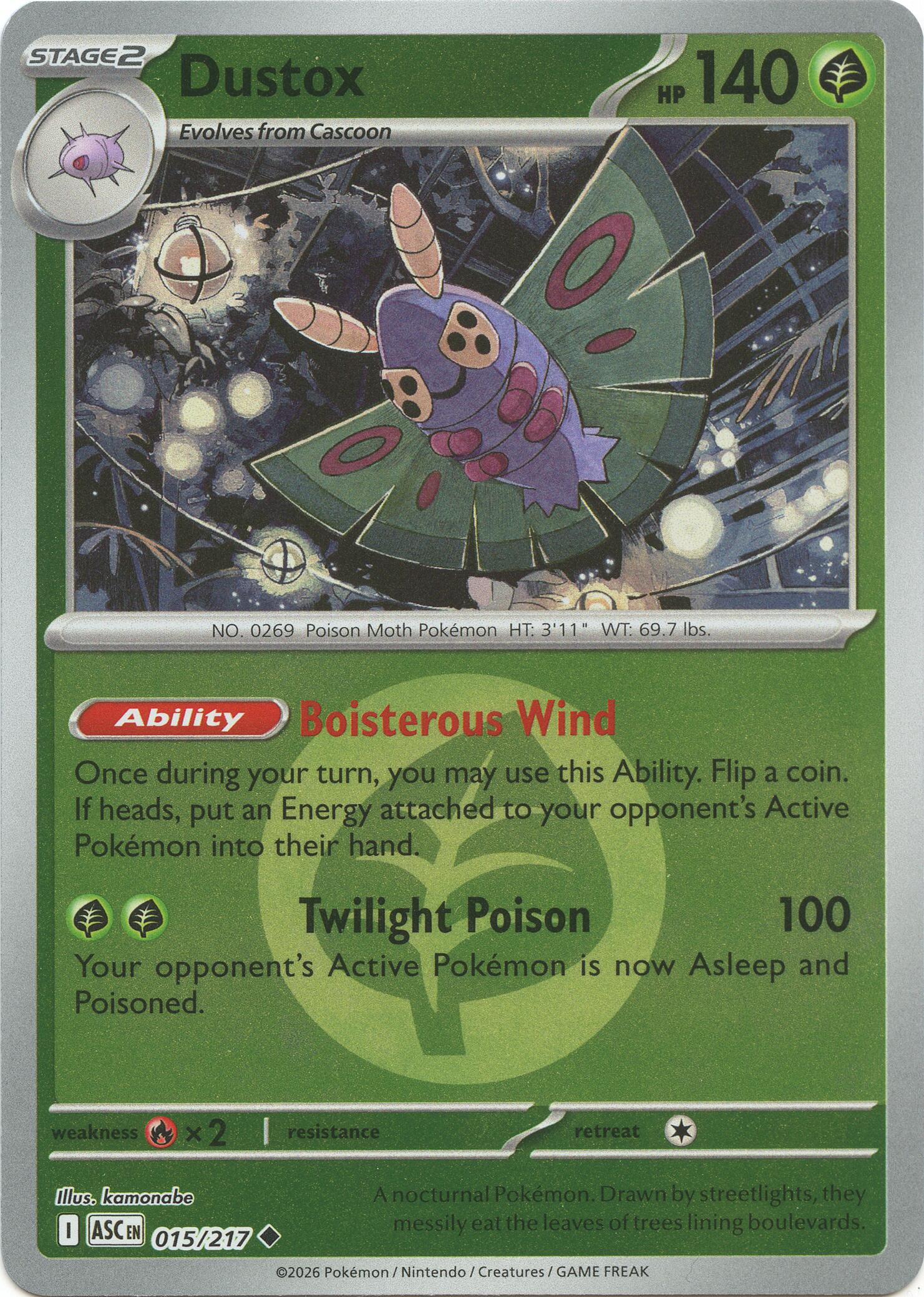 Dustox (015/217) (Energy Symbol Pattern) [Mega Evolution: Ascended Heroes] | Exor Games Truro