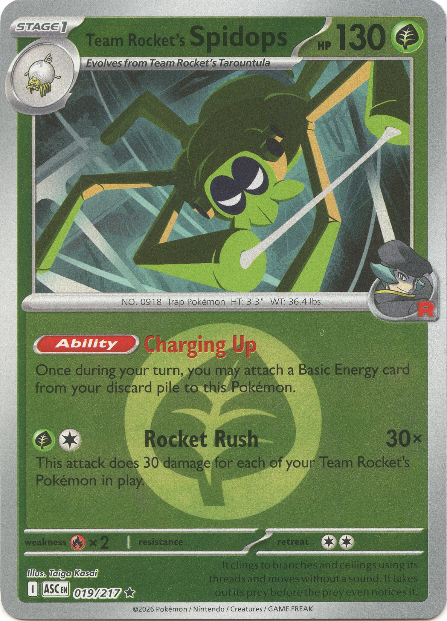 Team Rocket's Spidops (019/217) (Energy Symbol Pattern) [Mega Evolution: Ascended Heroes] | Exor Games Truro