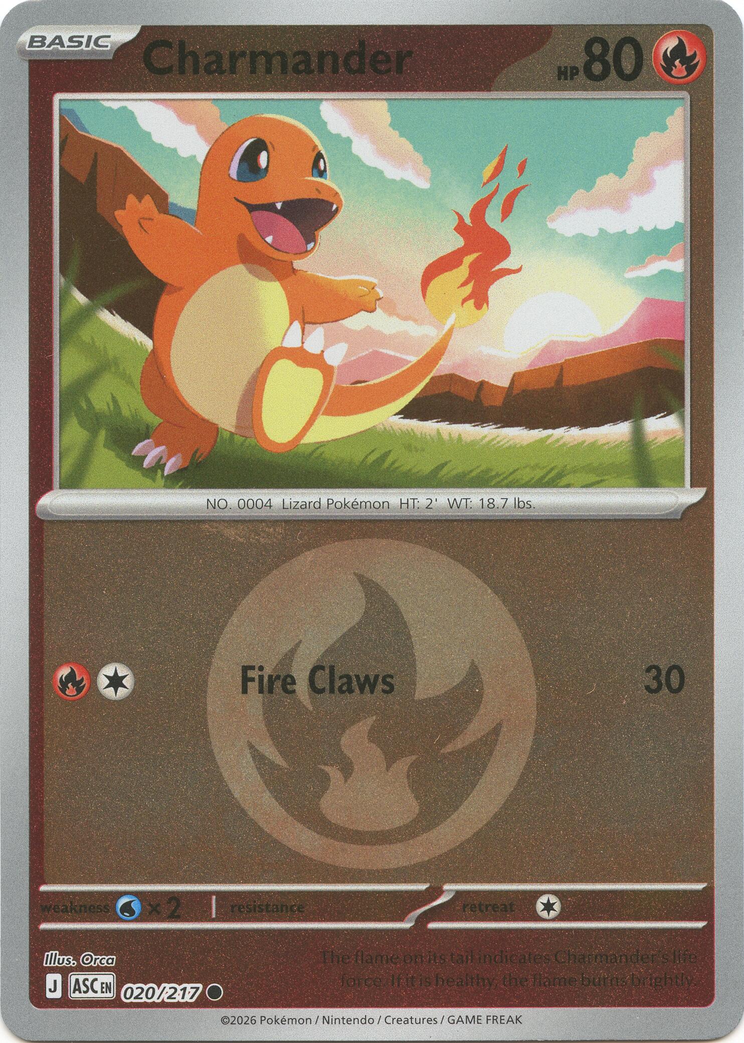 Charmander (020/217) (Energy Symbol Pattern) [Mega Evolution: Ascended Heroes] | Exor Games Truro