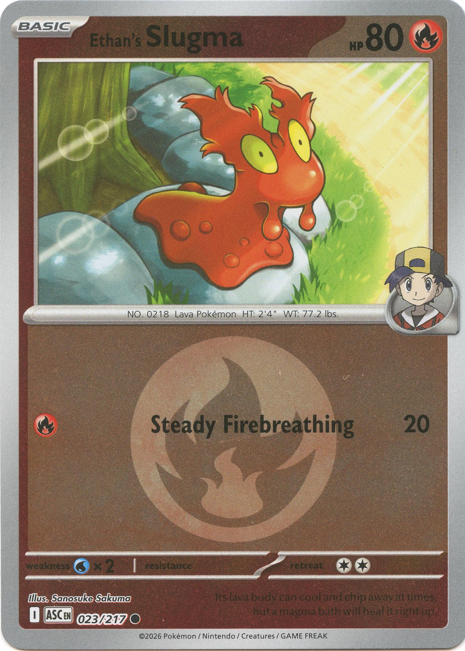 Ethan's Slugma (023/217) (Energy Symbol Pattern) [Mega Evolution: Ascended Heroes] | Exor Games Truro