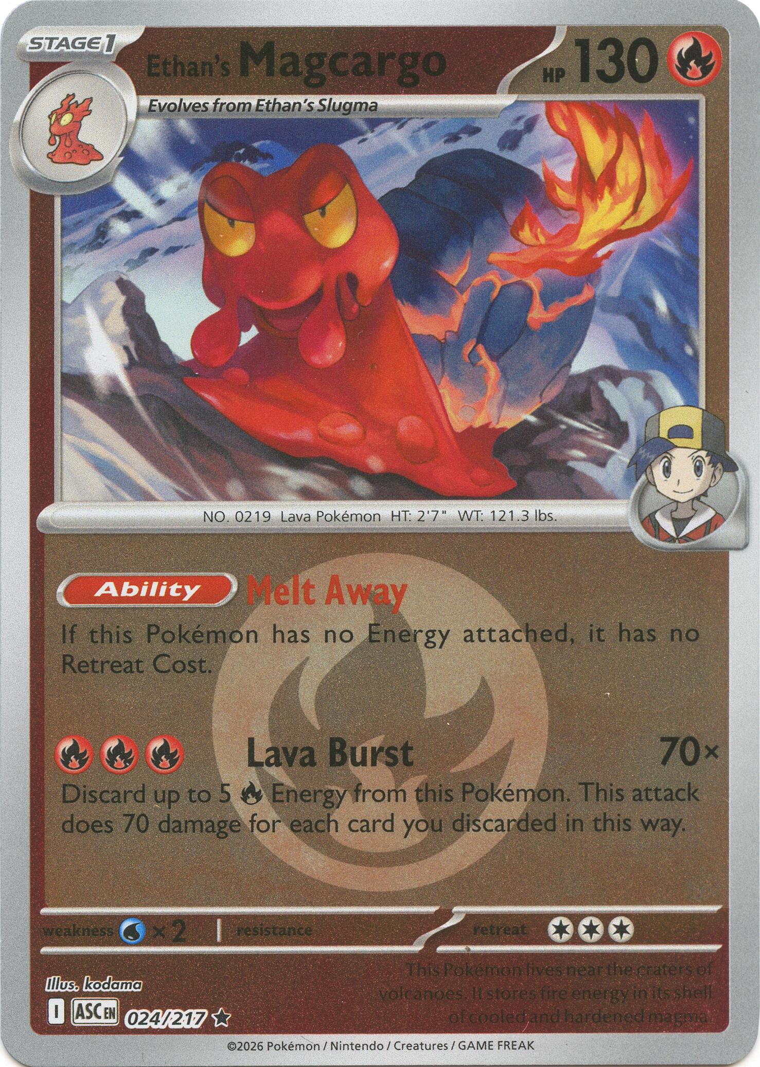 Ethan's Magcargo (024/217) (Energy Symbol Pattern) [Mega Evolution: Ascended Heroes] | Exor Games Truro