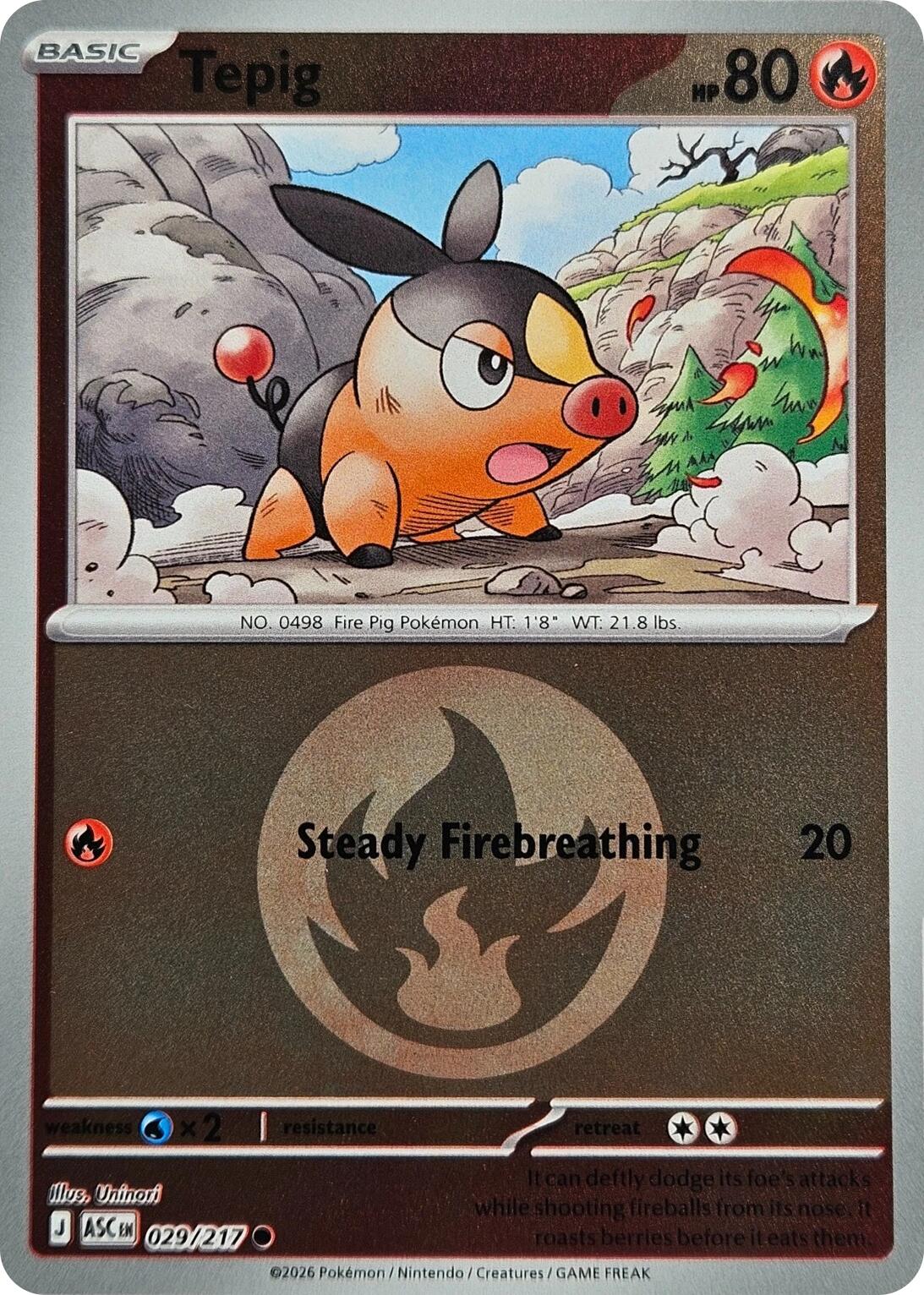 Tepig (029/217) (Energy Symbol Pattern) [Mega Evolution: Ascended Heroes] | Exor Games Truro
