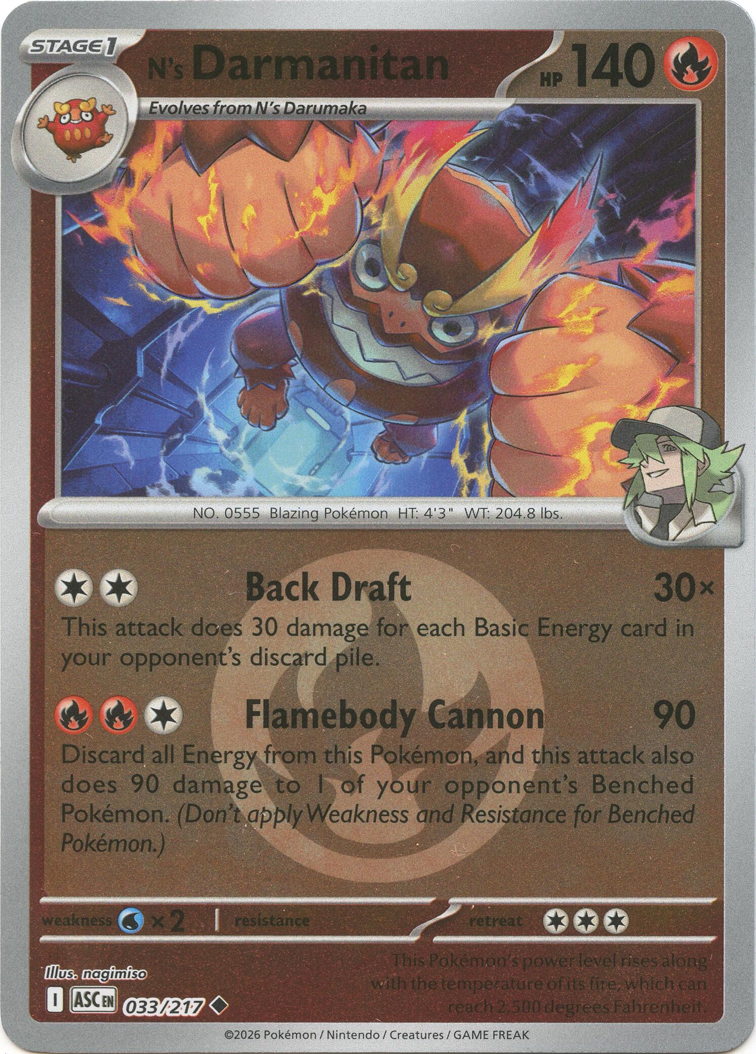 N's Darmanitan (033/217) (Energy Symbol Pattern) [Mega Evolution: Ascended Heroes] | Exor Games Truro