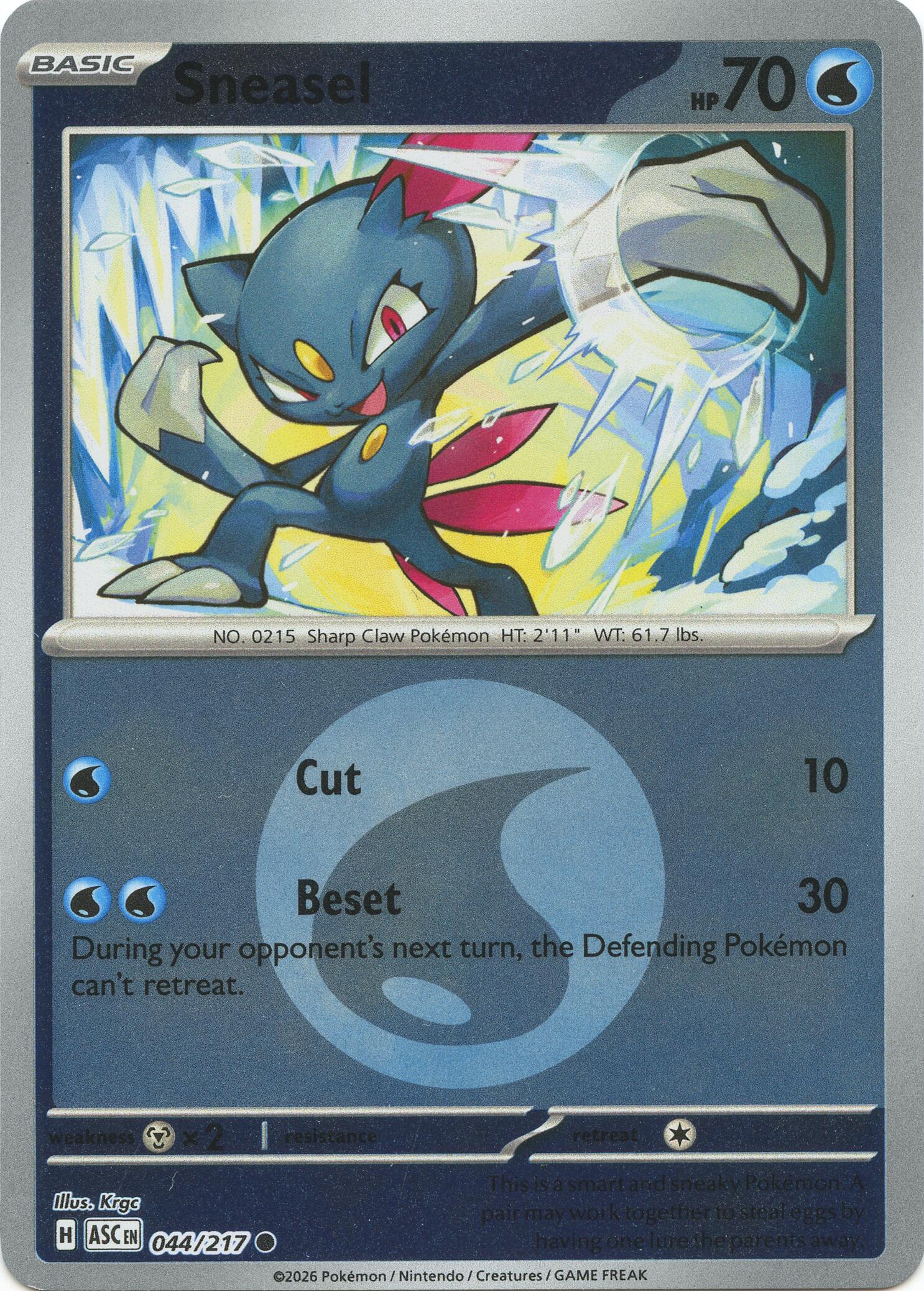 Sneasel (044/217) (Energy Symbol Pattern) [Mega Evolution: Ascended Heroes] | Exor Games Truro