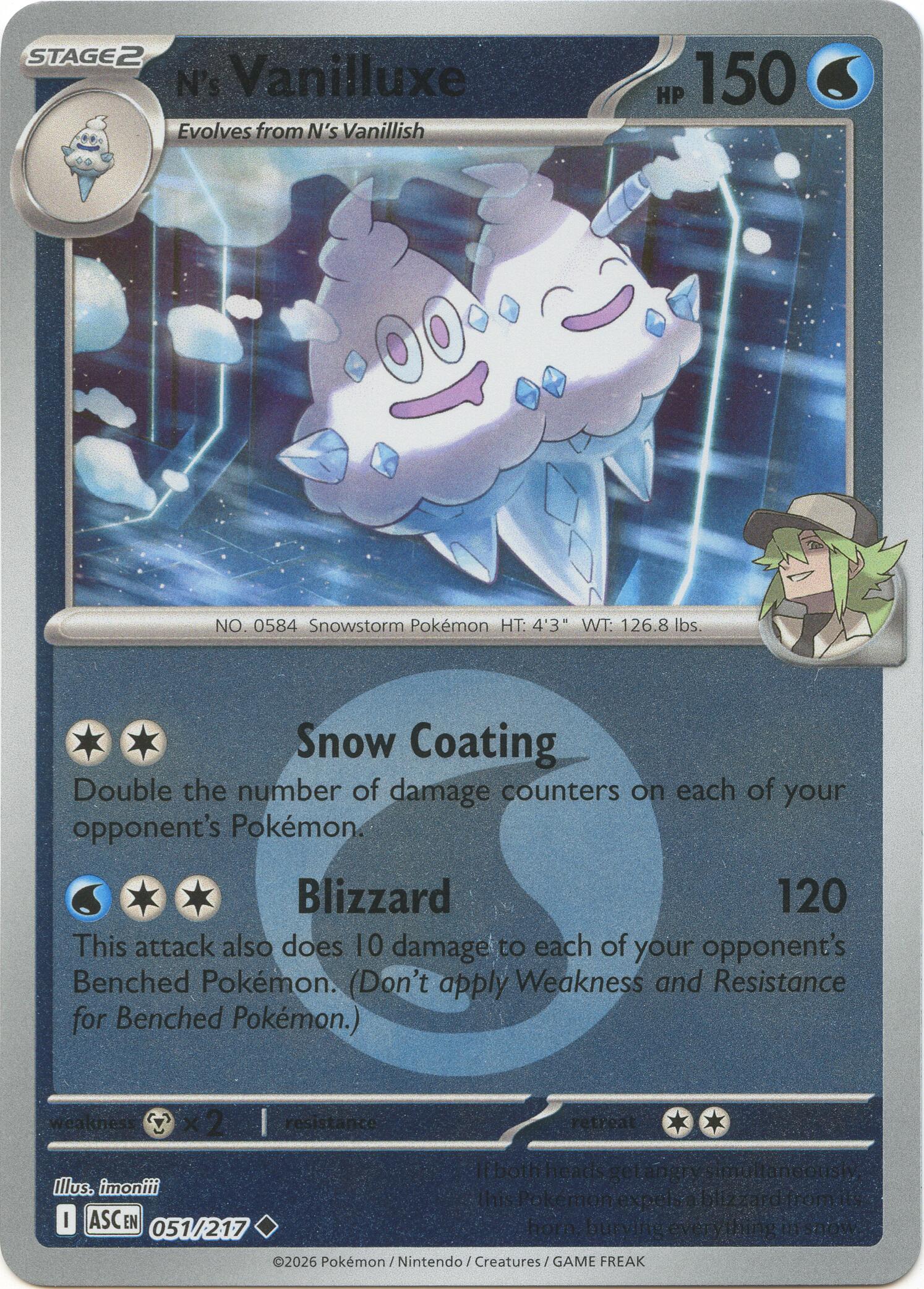 N's Vanilluxe (051/217) (Energy Symbol Pattern) [Mega Evolution: Ascended Heroes] | Exor Games Truro