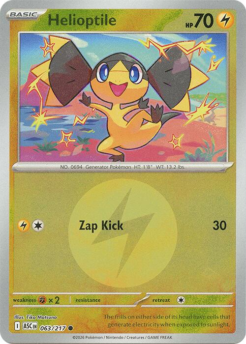 Helioptile (063/217) (Energy Symbol Pattern) [Mega Evolution: Ascended Heroes] | Exor Games Truro