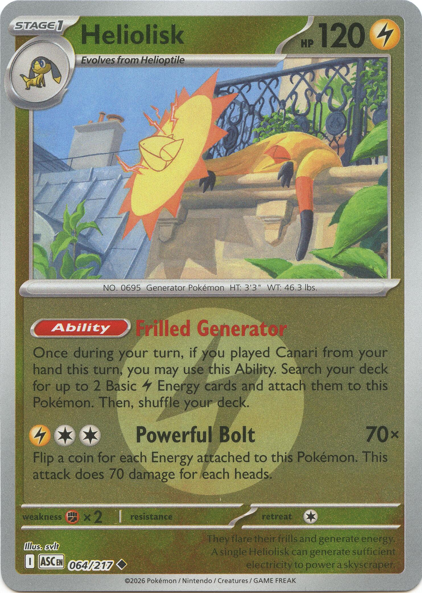 Heliolisk (064/217) (Energy Symbol Pattern) [Mega Evolution: Ascended Heroes] | Exor Games Truro