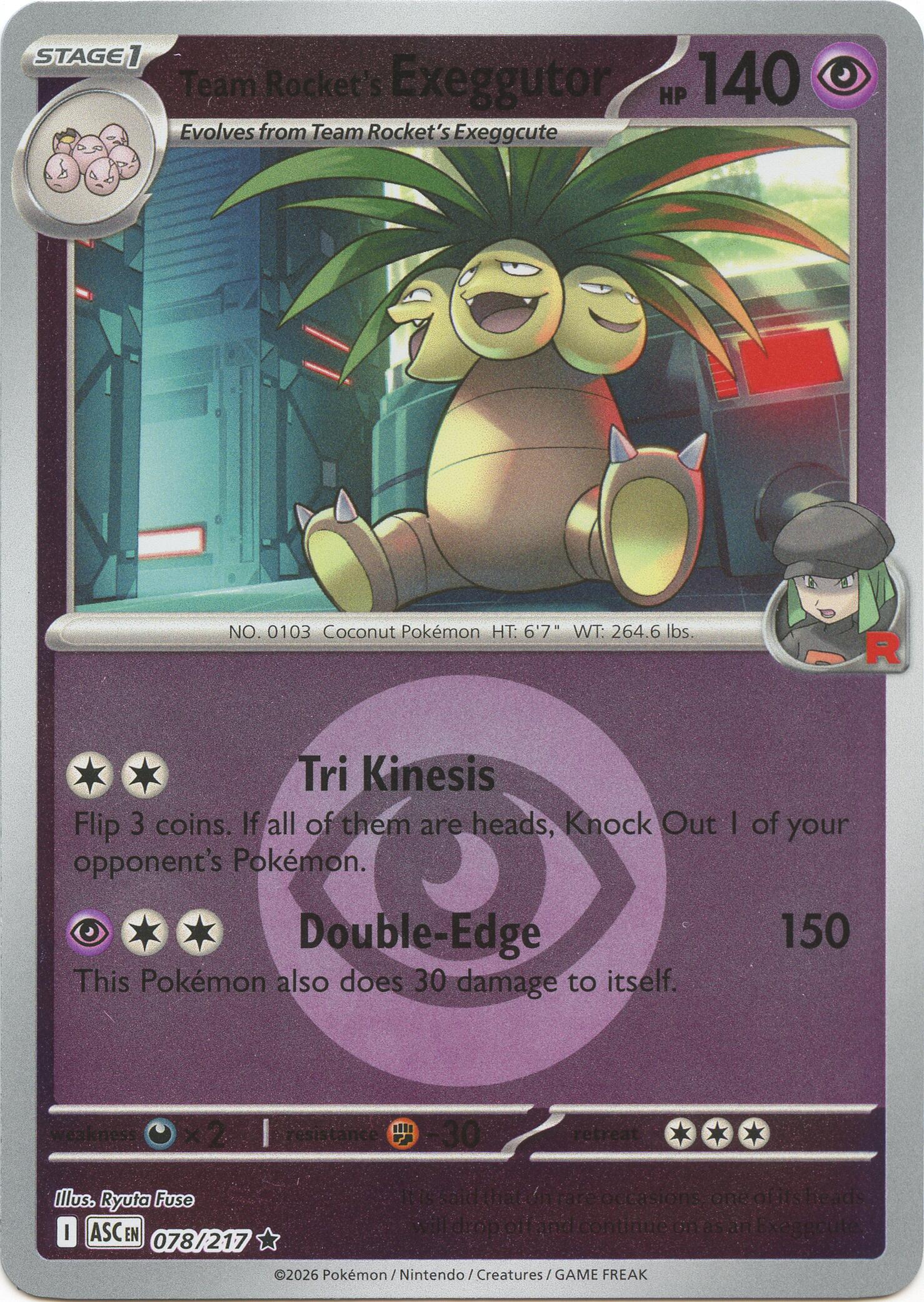 Team Rocket's Exeggutor (078/217) (Energy Symbol Pattern) [Mega Evolution: Ascended Heroes] | Exor Games Truro
