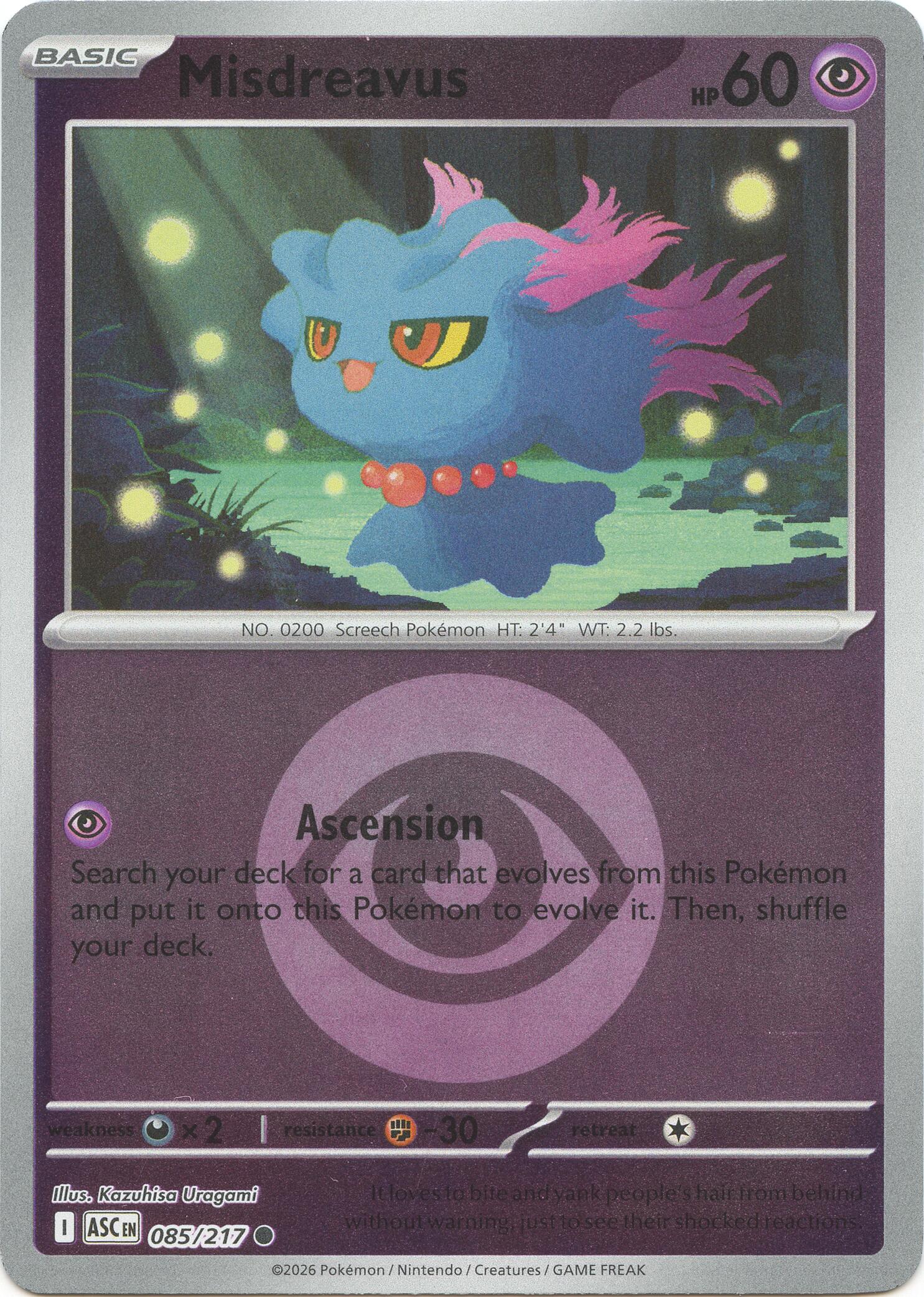 Misdreavus (085/217) (Energy Symbol Pattern) [Mega Evolution: Ascended Heroes] | Exor Games Truro
