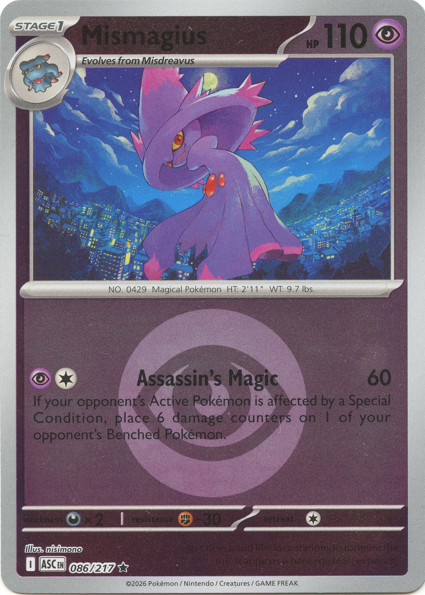 Mismagius (086/217) (Energy Symbol Pattern) [Mega Evolution: Ascended Heroes] | Exor Games Truro