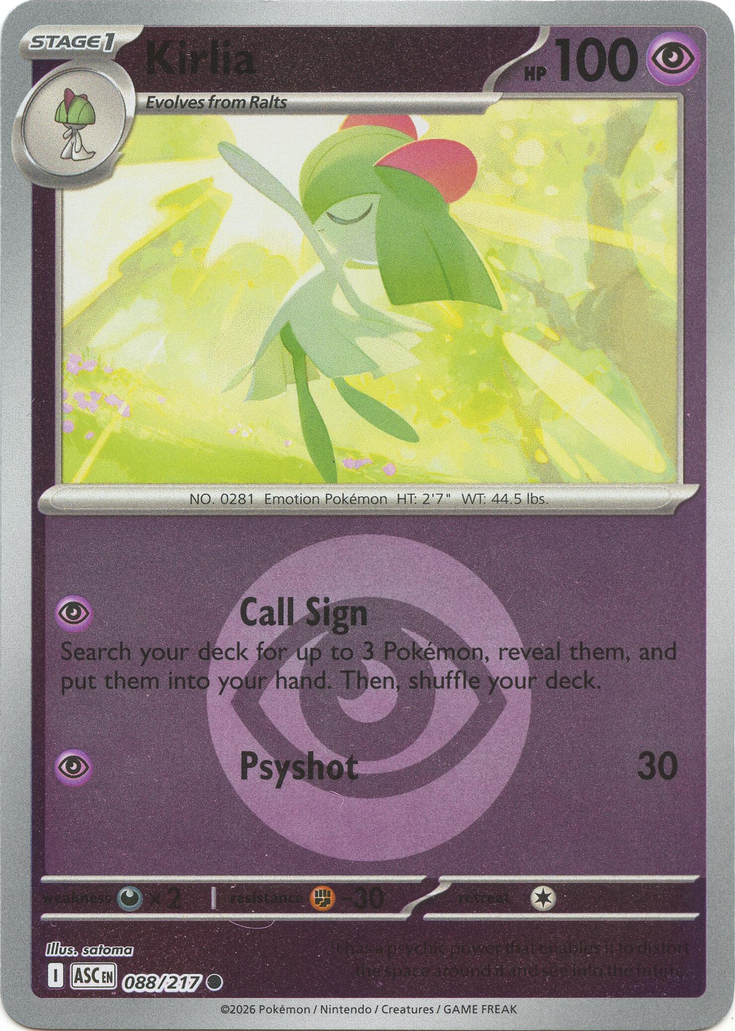Kirlia (088/217) (Energy Symbol Pattern) [Mega Evolution: Ascended Heroes] | Exor Games Truro