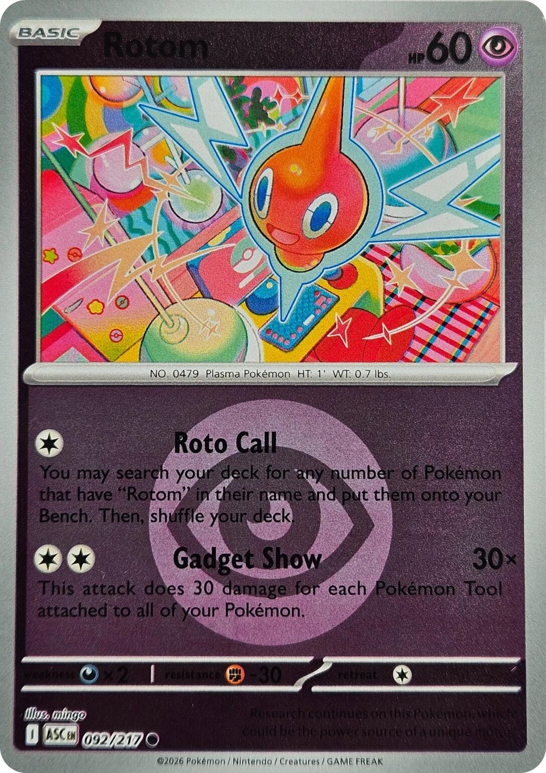 Rotom (092/217) (Energy Symbol Pattern) [Mega Evolution: Ascended Heroes] | Exor Games Truro