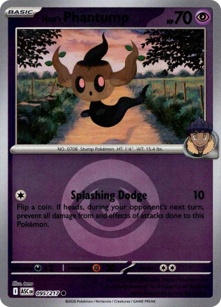 Hop's Phantump (095/217) (Energy Symbol Pattern) [Mega Evolution: Ascended Heroes] | Exor Games Truro