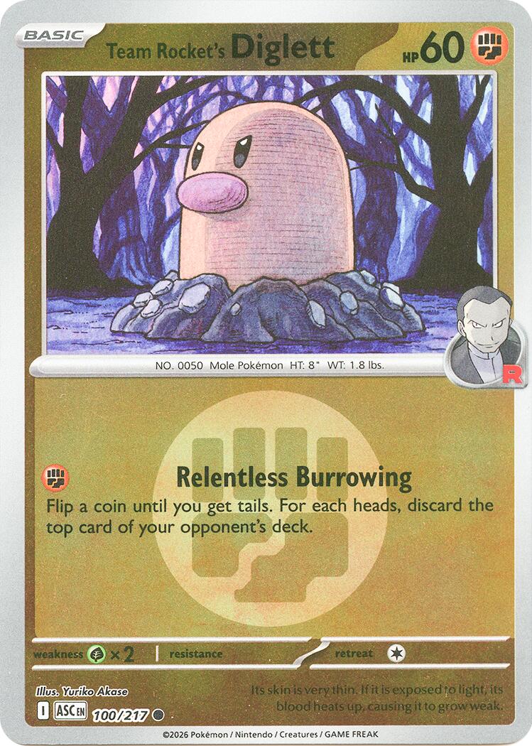 Team Rocket's Diglett (100/217) (Energy Symbol Pattern) [Mega Evolution: Ascended Heroes] | Exor Games Truro