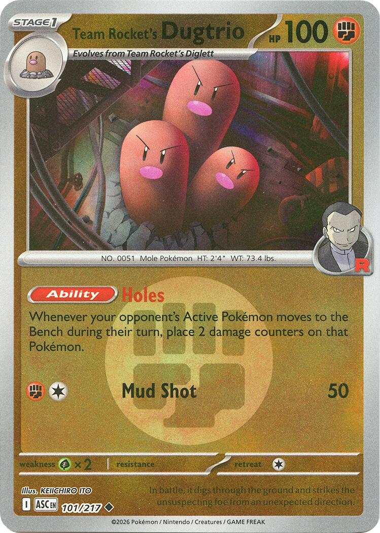 Team Rocket's Dugtrio (101/217) (Energy Symbol Pattern) [Mega Evolution: Ascended Heroes] | Exor Games Truro