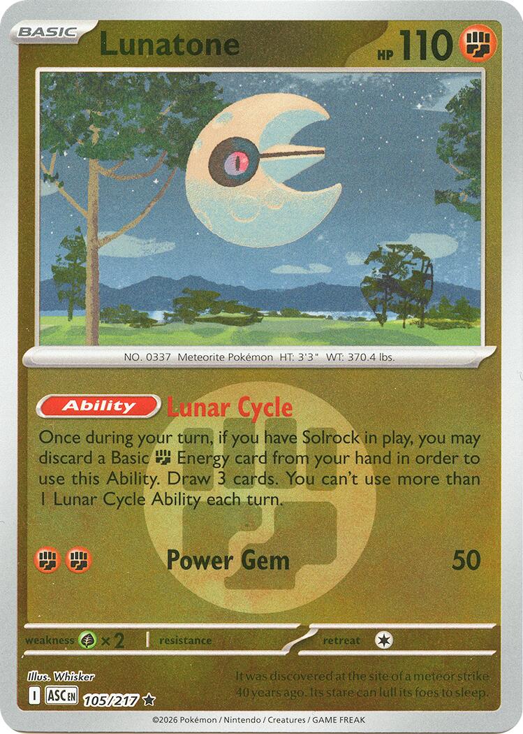 Lunatone (105/217) (Energy Symbol Pattern) [Mega Evolution: Ascended Heroes] | Exor Games Truro