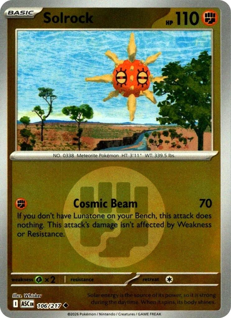 Solrock (106/217) (Energy Symbol Pattern) [Mega Evolution: Ascended Heroes] | Exor Games Truro
