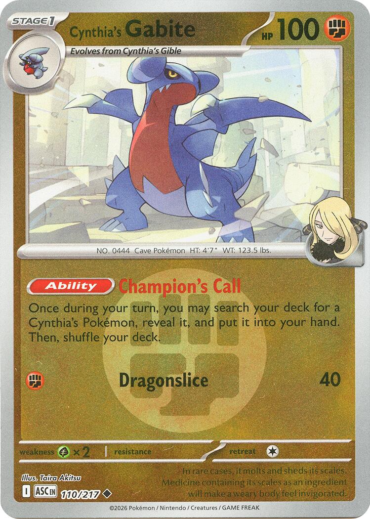 Cynthia's Gabite (110/217) (Energy Symbol Pattern) [Mega Evolution: Ascended Heroes] | Exor Games Truro