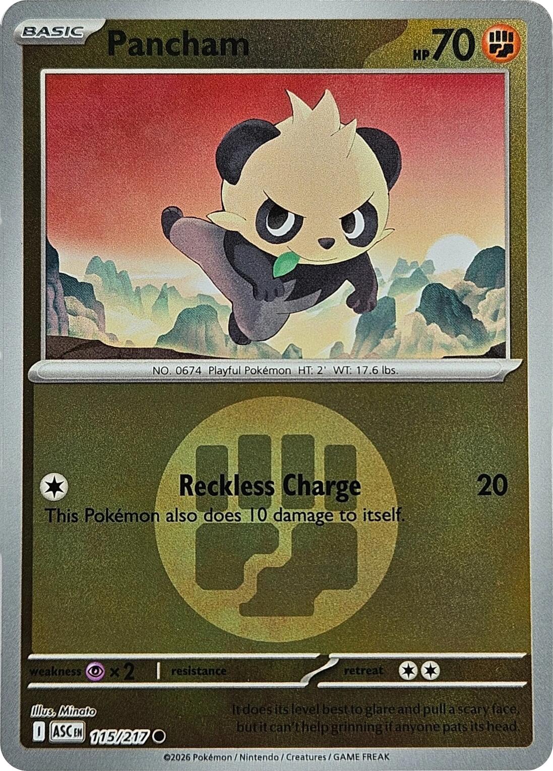 Pancham (115/217) (Energy Symbol Pattern) [Mega Evolution: Ascended Heroes] | Exor Games Truro