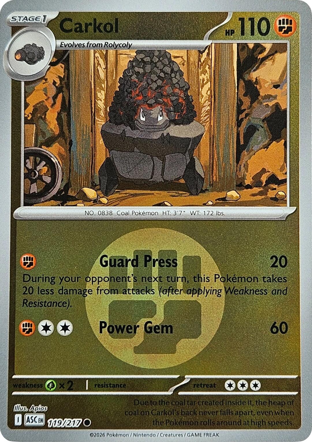 Carkol (119/217) (Energy Symbol Pattern) [Mega Evolution: Ascended Heroes] | Exor Games Truro