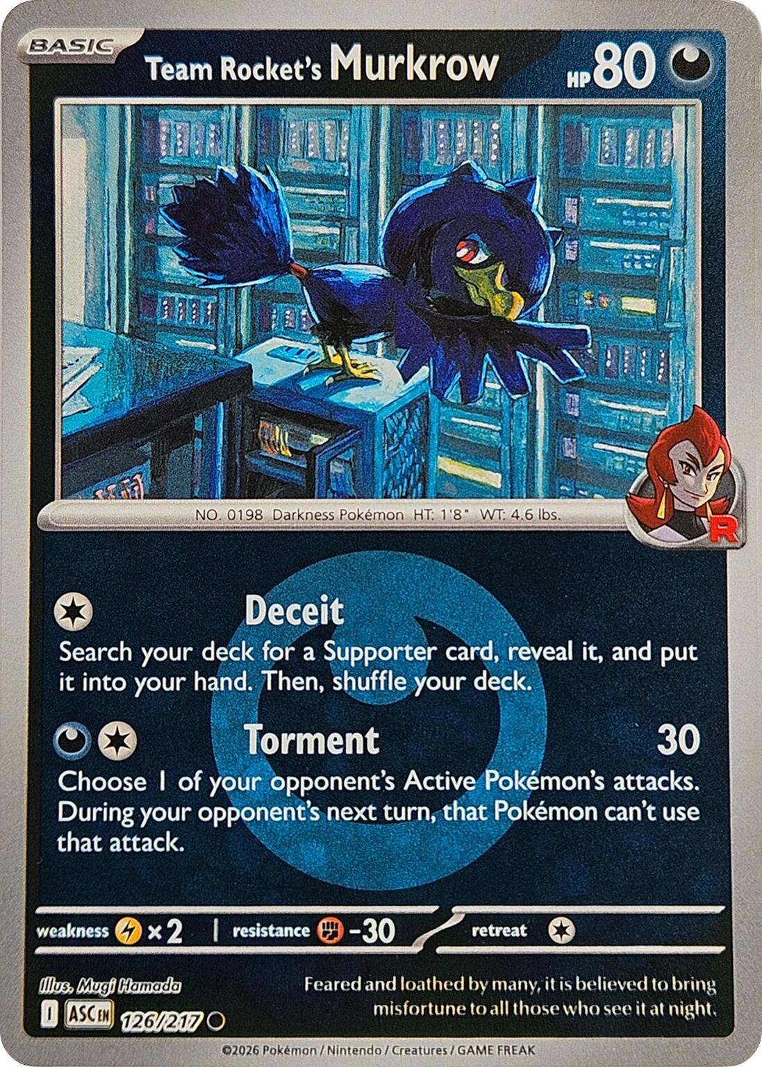 Team Rocket's Murkrow (126/217) (Energy Symbol Pattern) [Mega Evolution: Ascended Heroes] | Exor Games Truro