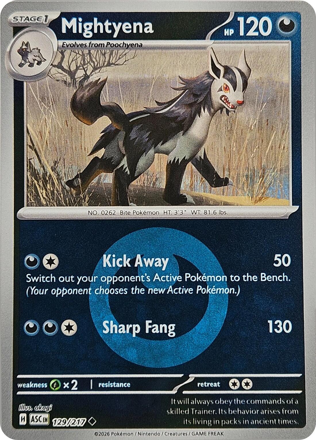 Mightyena (129/217) (Energy Symbol Pattern) [Mega Evolution: Ascended Heroes] | Exor Games Truro