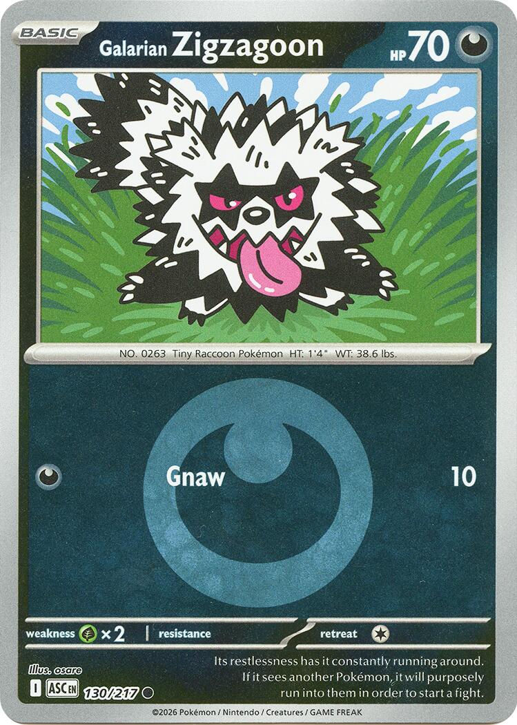 Galarian Zigzagoon (130/217) (Energy Symbol Pattern) [Mega Evolution: Ascended Heroes] | Exor Games Truro