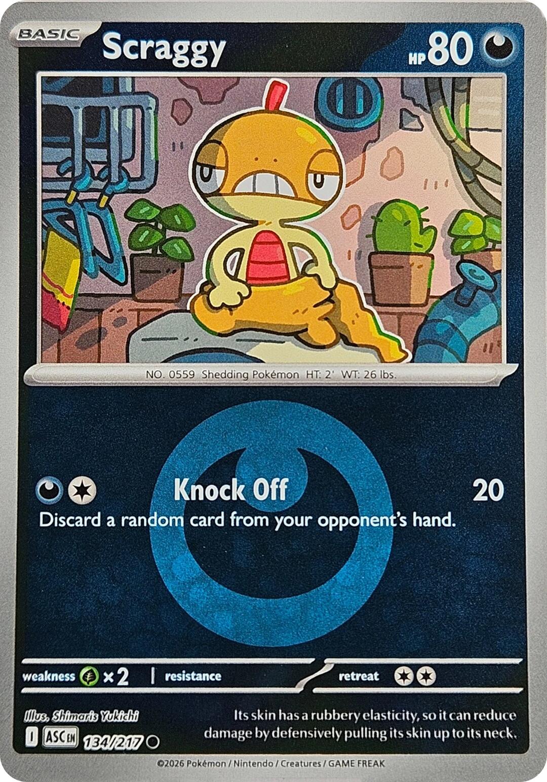 Scraggy (134/217) (Energy Symbol Pattern) [Mega Evolution: Ascended Heroes] | Exor Games Truro