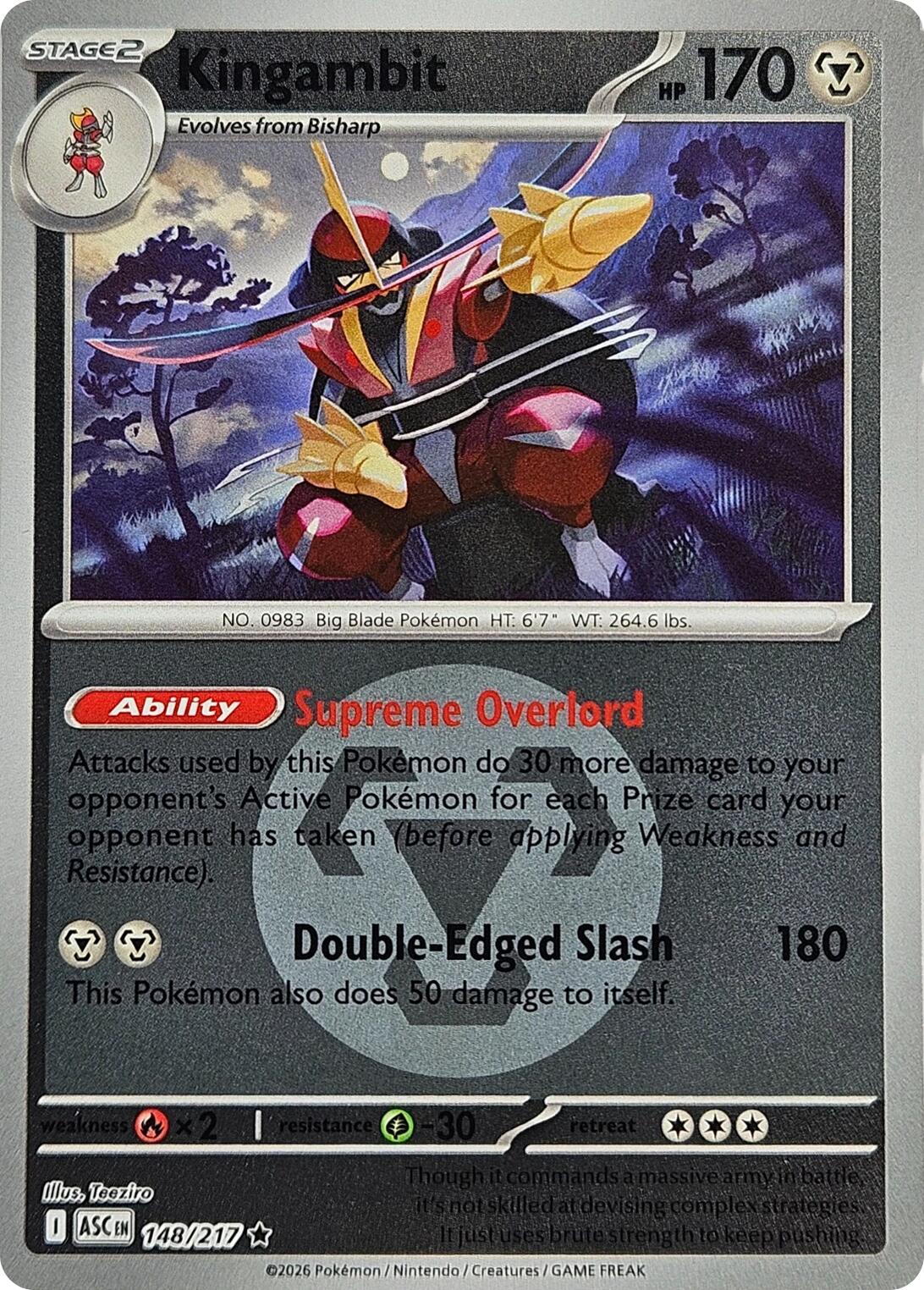 Kingambit (148/217) (Energy Symbol Pattern) [Mega Evolution: Ascended Heroes] | Exor Games Truro