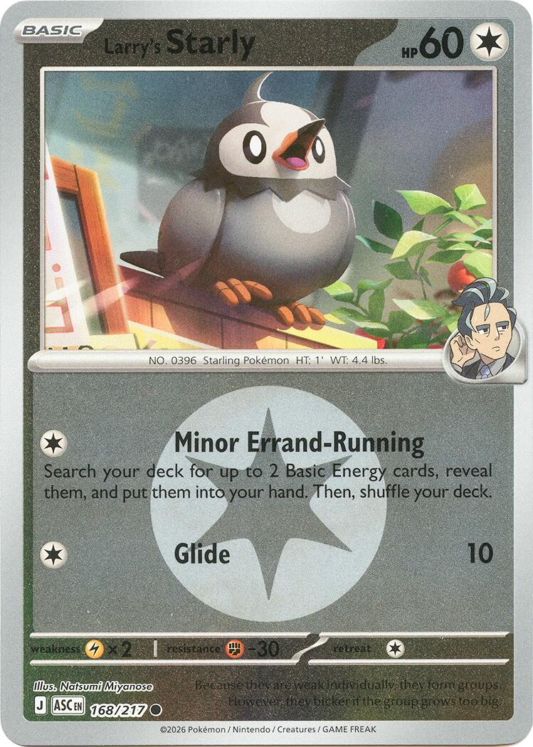 Larry's Starly (168/217) (Energy Symbol Pattern) [Mega Evolution: Ascended Heroes] | Exor Games Truro