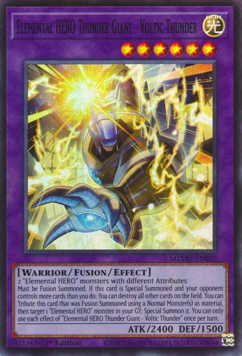 Elemental HERO Thunder Giant - Voltic Thunder [MZMU-EN029] Super Rare | Exor Games Truro