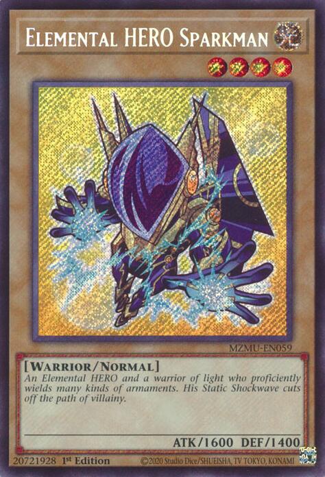 Elemental HERO Sparkman [MZMU-EN059] Secret Rare | Exor Games Truro