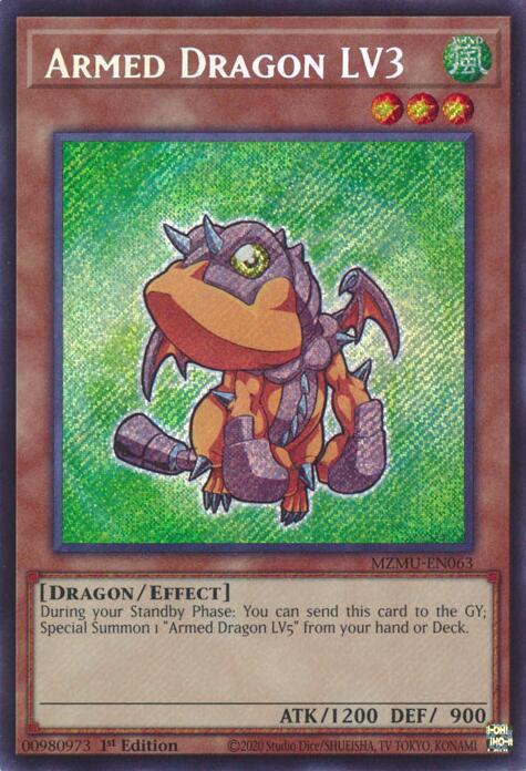 Armed Dragon LV3 [MZMU-EN063] Secret Rare | Exor Games Truro
