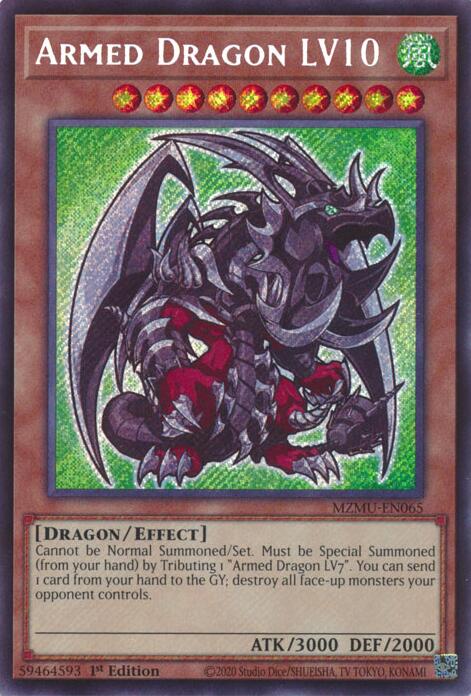 Armed Dragon LV10 [MZMU-EN065] Secret Rare | Exor Games Truro