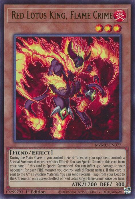 Red Lotus King, Flame Crime [MZMU-EN077] Ultra Rare | Exor Games Truro