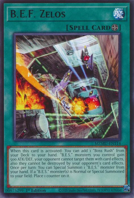 B.E.F. Zelos [MZMU-EN114] Rare | Exor Games Truro